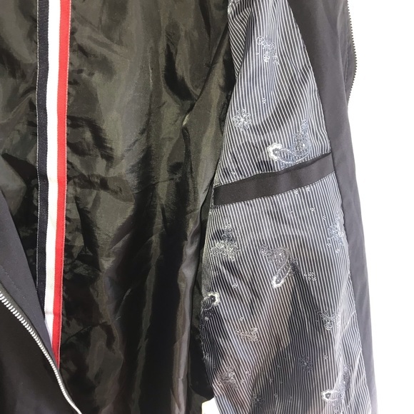 Navy Bomber Jacket with Baseball Collar - Picture 10 of 11